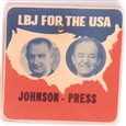 LBJ for the USA Johnson Press Badge