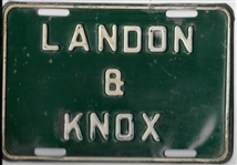 Landon and Knox License Plate