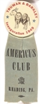 Truman, Barkley Americus Club Pin and Ribbon