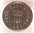 Benjamin Harrison Embossed Metal Stud