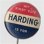 My First Vote is for Harding 