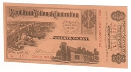 McKinley 1896 Convention Ticket