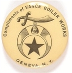 Vance Boiler Works Masonic Pin