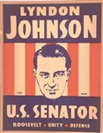 Lyndon Johnson for Senator, FDR Poster