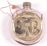 McKinley, Roosevelt Our Candidates Glass Flask