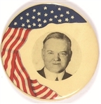  Herbert Hoover Larger Size Flag Celluloid