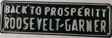 Roosevelt, Garner Back to Prosperity