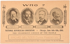 Who? 1908 Republican Bromo Seltzer Postcard