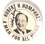 Hubert Humphrey Signed for All People Celluloid