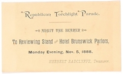 Benjamin Harrison Torchlight Parade Ticket