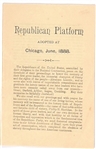 Harrison 1888 Republican Platform Booklet