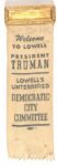 Rare Truman Lowell, Mass. Ribbon