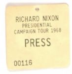 Nixon 1968 Press Badge