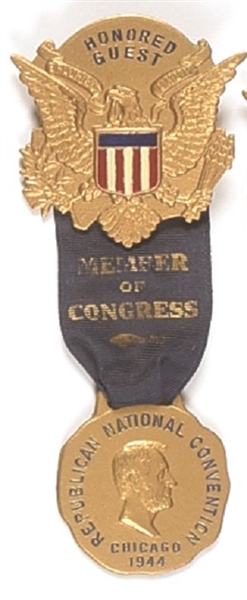 Dewey 1944 Member of Congress Badge