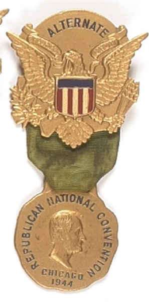 Dewey 1944 Alternate Delegate Badge
