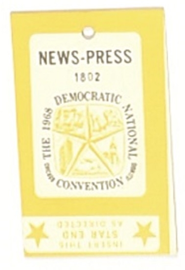 News-Press 1968 Democratic Convention Pass