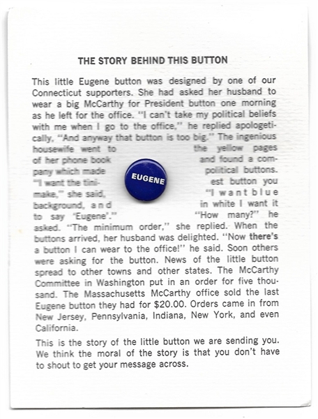 McCarthy Story Behind the Button