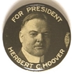 Hoover for President Black and White Celluloid