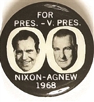 Nixon, Agnew Black and White Jugate