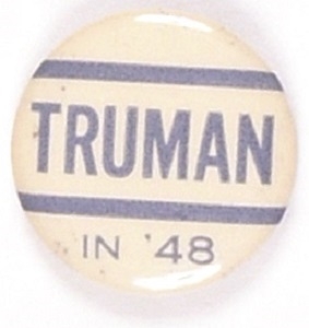 Truman in ’48 Blue and White Celluloid
