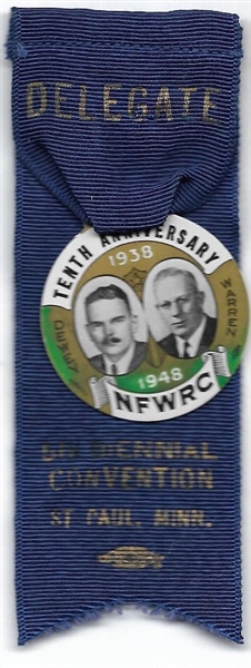 Dewey, Warren NFWRC St. Paul Convention Delegate Badge