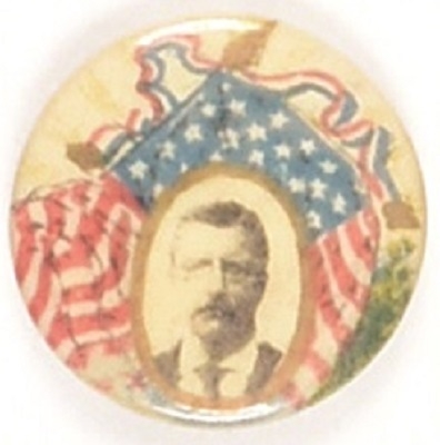 Theodore Roosevelt Scarce Flags Celluloid