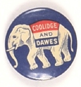 Coolidge, Dawes GOP Elephant