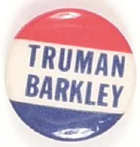 Truman, Barkley Scarce Red, White and Blue Celluloid