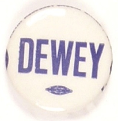 Dewey Blue and White 1 1/4 Inch Pin