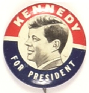 John F. Kennedy Profile Dark Blue Litho