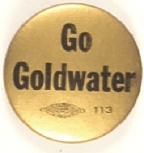 Go Goldwater Gold and Black Celluloid