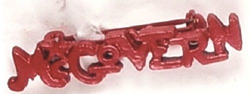McGovern Red Metal Name Pin