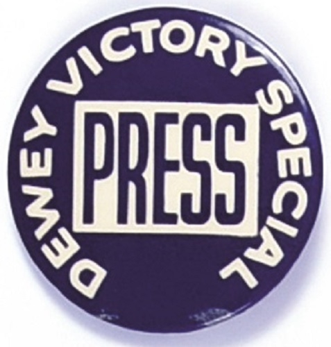 Dewey Victory Special Press Pin