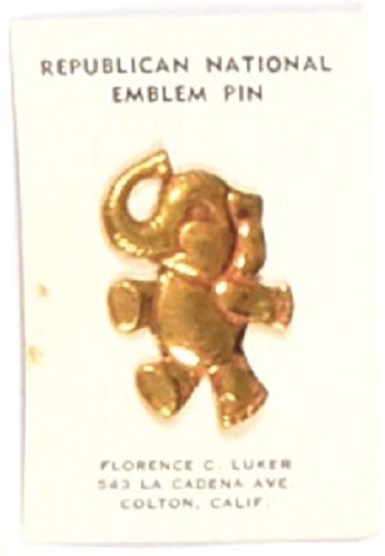 Eisenhower Elephant Pin with California Card