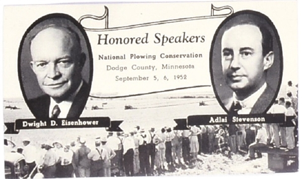Eisenhower, Stevenson Dodge Co., Minn. Postcard