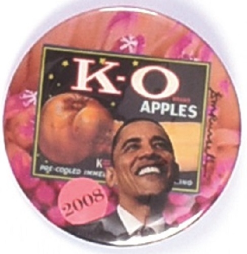 Obama K-O Apples One of a Kind Pin