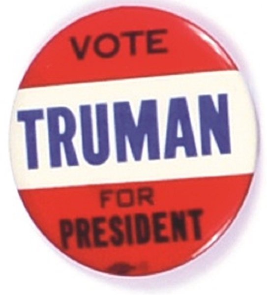 Vote Truman Red, White and Blue Celluloid