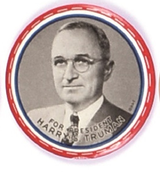 Truman for President Large Celluloid