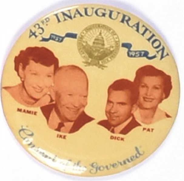 Eisenhowers and Nixons 4 Inch Inaugural Pin