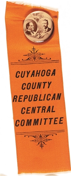 McKinley, Roosevelt Cuyahoga County Republican Central Committee Pin and Ribbon