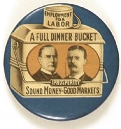 McKinley and Roosevelt Blue Dinner Bucket