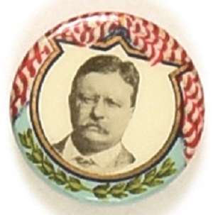 Theodore Roosevelt 1912 Flag Celluloid