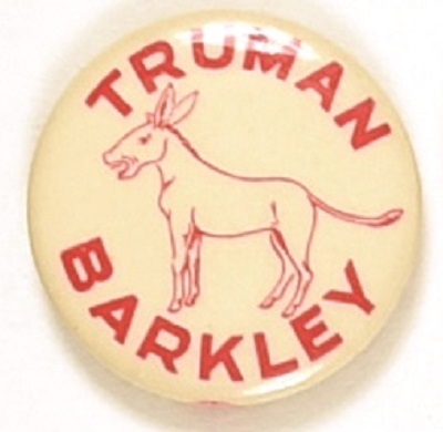 Truman, Barkley Rare Red Donkey Celluloid