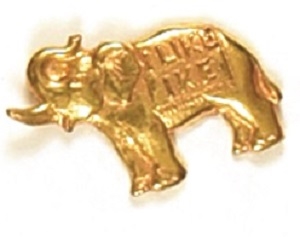I Like Ike Elephant Clutchback Jewelry Pin