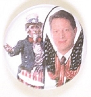 Al Gore Uncle Sam 1 Inch Pin