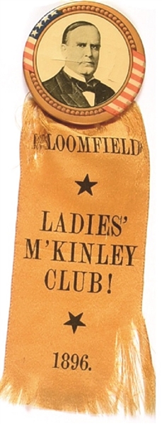 Ladies McKinley Club Pin and Ribbon