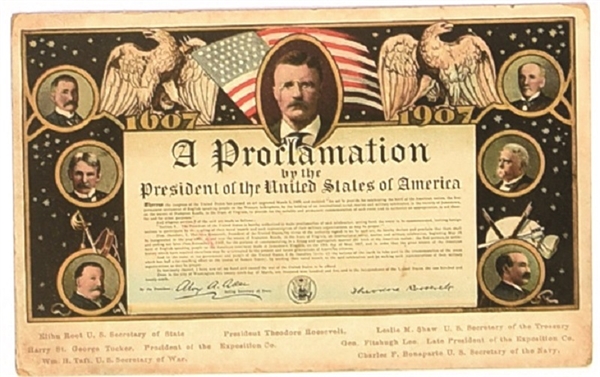 Theodore Roosevelt Jamestown Expo Proclamation Postcard