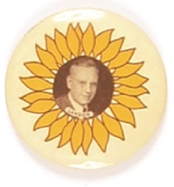 Alf Landon Celluloid Sunflower Pin