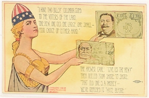 Bryan, Taft Lady Liberty Postcard