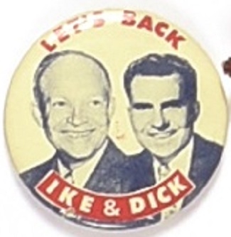 Lets Back Ike and Dick 1956 Litho Jugate